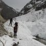 Fond d'avalanche dans le fond de la vallée