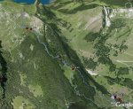 Dent de Hautaudon, , vue en perspecteive du chemin, by Google Earth {JPEG}